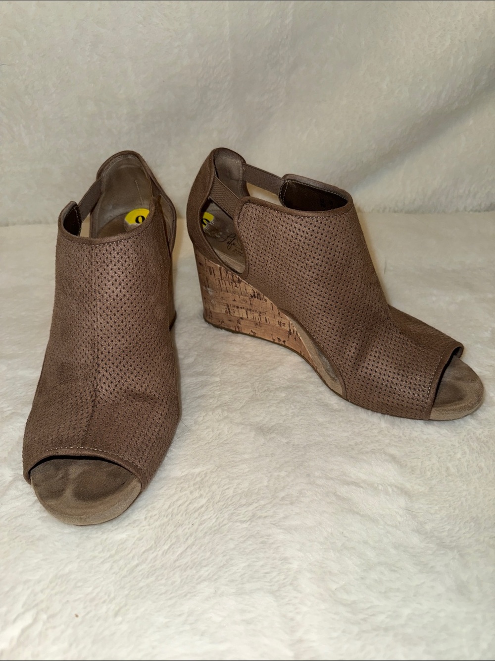Life Stride Hinx Perforated Peep-Toe Cork Wedge Sandals